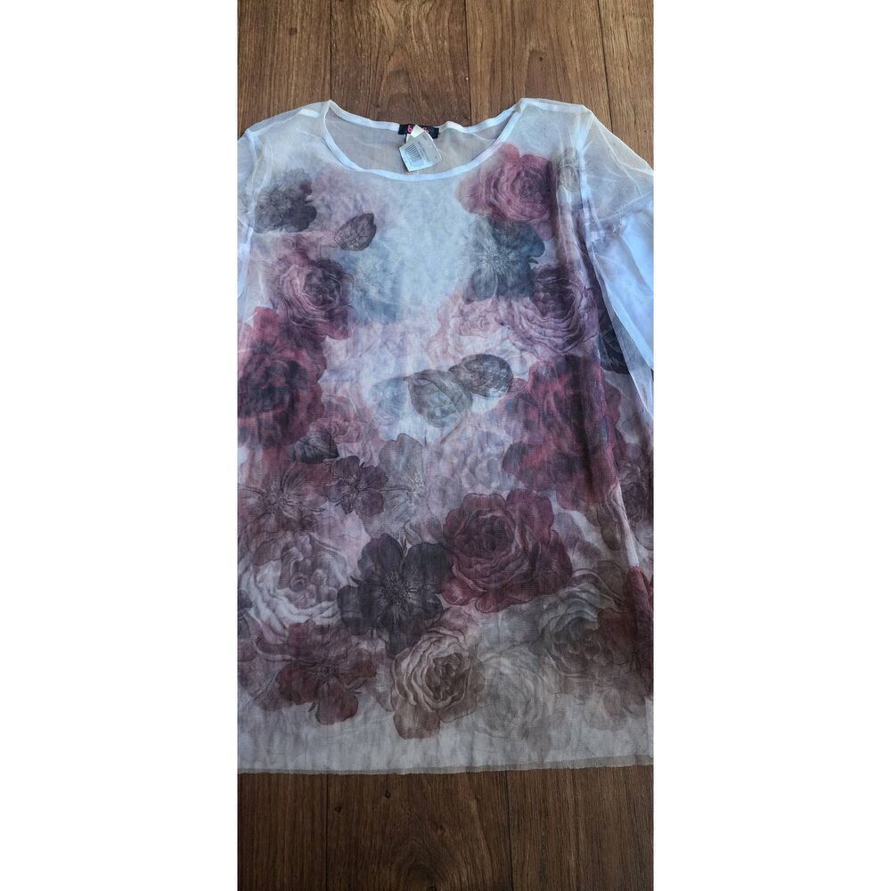 Sheer white floral blouse by Blush
